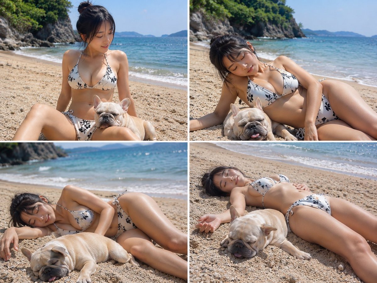7jun_dog7's tweet photo. @AI_ohayou_mio @y_suou さんのを見て、真似してみました。ありがとうございます���楽しすぎ！ワン🐶ちゃん付きです。右のフレンチブル、我ながら吹きました😆

#AIart️️️️️️️️️️️️️️️️️️️️️️️️️️️️️️️️️️️️️️️️️️️️️️️️️️️ #AI美女 #drunkengirls https://t.co/p26dKzJ2Lf