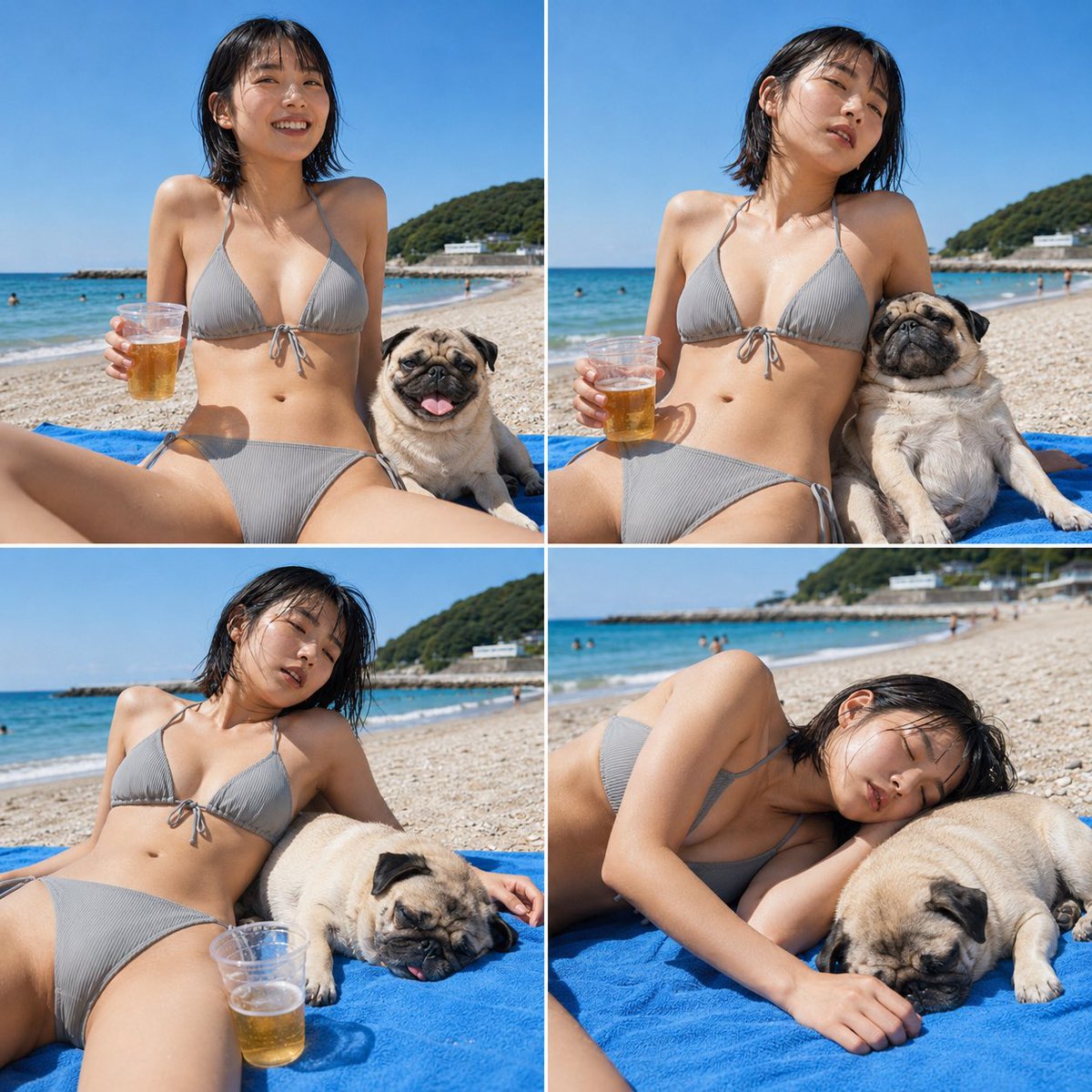 7jun_dog7's tweet photo. @AI_ohayou_mio @y_suou さんのを見て、真似してみました。ありがとうございます���楽しすぎ！ワン🐶ちゃん付きです。右のフレンチブル、我ながら吹きました😆

#AIart️️️️️️️️️️️️️️️️️️️️️️️️️️️️️️️️️️️️️️️️️️️️️️️️️️️ #AI美女 #drunkengirls https://t.co/p26dKzJ2Lf