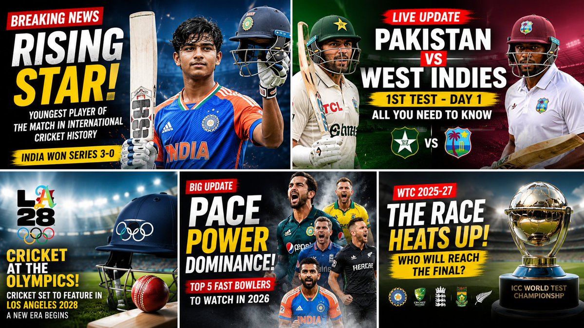 Masoodsvbr's tweet photo. 🚨 BREAKING: Cricket World Is Buzzing! 🔥
The biggest cricket stories you can't afford to miss today. 👀
Follow for daily cricket updates! 🏏
#Cricket #BreakingNews #SportsNews #CricketUpdates #Trending https://t.co/9JuYGZO3We