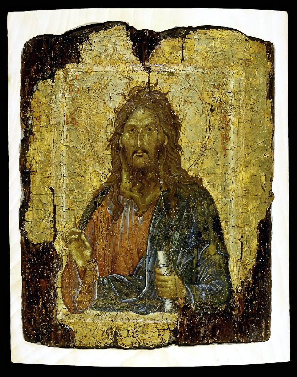SophiaFioren's tweet photo. Icon of St John the Baptist, Byzantium, 1300. https://t.co/A4C2VCjQPT