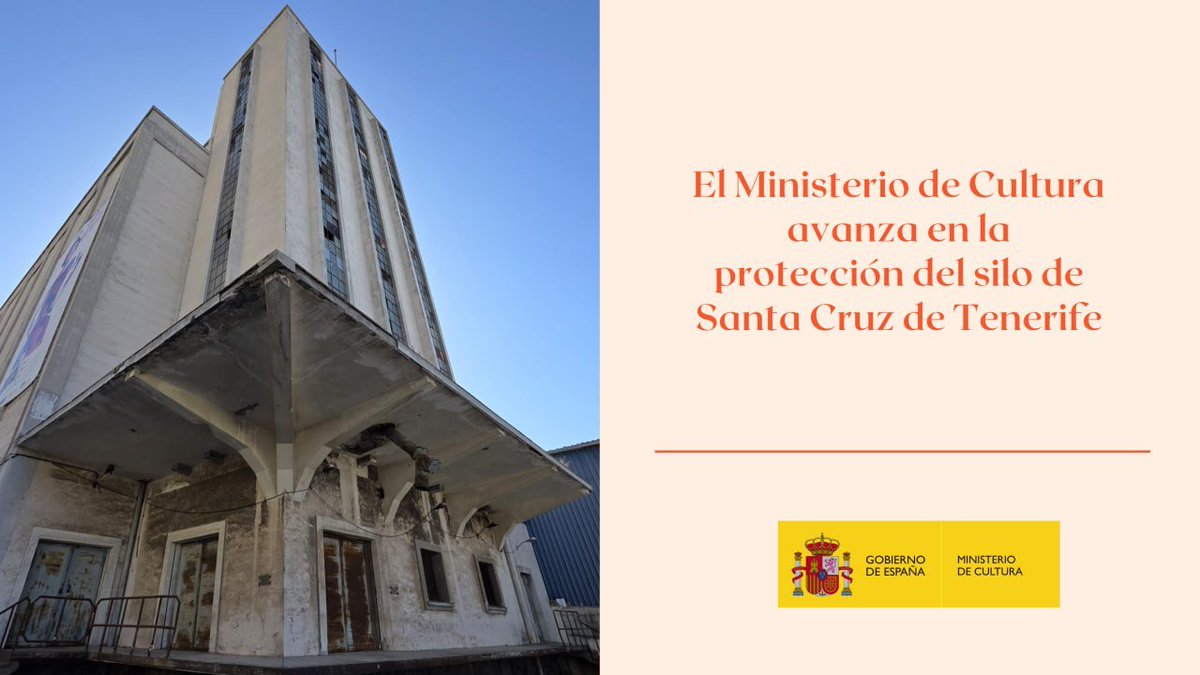 culturagob's tweet photo. 🏛️  El Ministerio de Cultura avanza en la protección del silo de Santa Cruz de Tenerife 

📑  Hoy se publica en el Boletín Oficial del Estado (BOE) la resolución que da inicio al expediente de declaración como Bien de Interés Cultural https://t.co/EZoEM9aTww