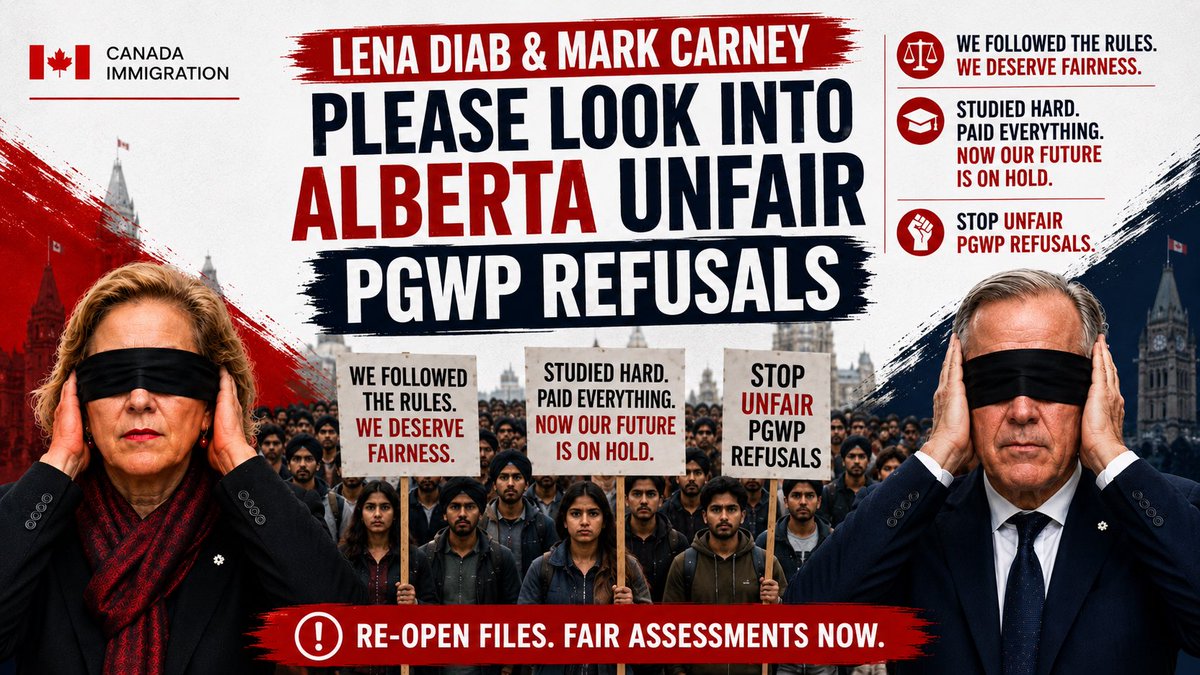 Tusharuplifts's tweet photo. Reminder #3

Dear Prime Minister @MarkJCarney @CanadianPM and @CitImmCanada 

Canada urgently needs to explain what is happening to hundreds of Alberta Portage College/CIOT students.

These students were admitted to an IRCC-approved DLI, received IRCC-approved study permits, invested $30,000–$50,000 in tuition and living expenses, completed their studies, and followed the rules.

Now, since July 8, many have received PGWP refusals stating their programs are “non-credit.” Yet students are questioning why this criterion is not clearly reflected in IRCC’s publicly available operational instructions. At the same time, some students from similar programs have reportedly been approved while many others have been refused. How can identical situations lead to different outcomes?

During COVID-19, many of these same students were celebrated as frontline heroes, working in long-term care and essential services. Canada extended opportunities for many who stepped up when the country needed them.

Today, those same students are losing their ability to work, losing their maintained status, and facing uncertainty because of inconsistent PGWP decisions.

How is this fair?

If there has been a policy change, publish it clearly. If there has been an error or inconsistent decision-making, acknowledge it and review the affected files.

International students trusted Canada’s immigration system, invested their futures here, and contributed to Canadian communities. They deserve transparency, consistency, and procedural fairness—not silence.

Please review these cases before more lives are disrupted.

#PGWP #InternationalStudents #Canada   #IRCC #Immigration #Justice #Alberta #PortageCollege #CIOT

@LenaMetlegeDiab @MarkJCarney @CanadianPM @SeanFraserMP @MarcMillerVM @ABDanielleSmith