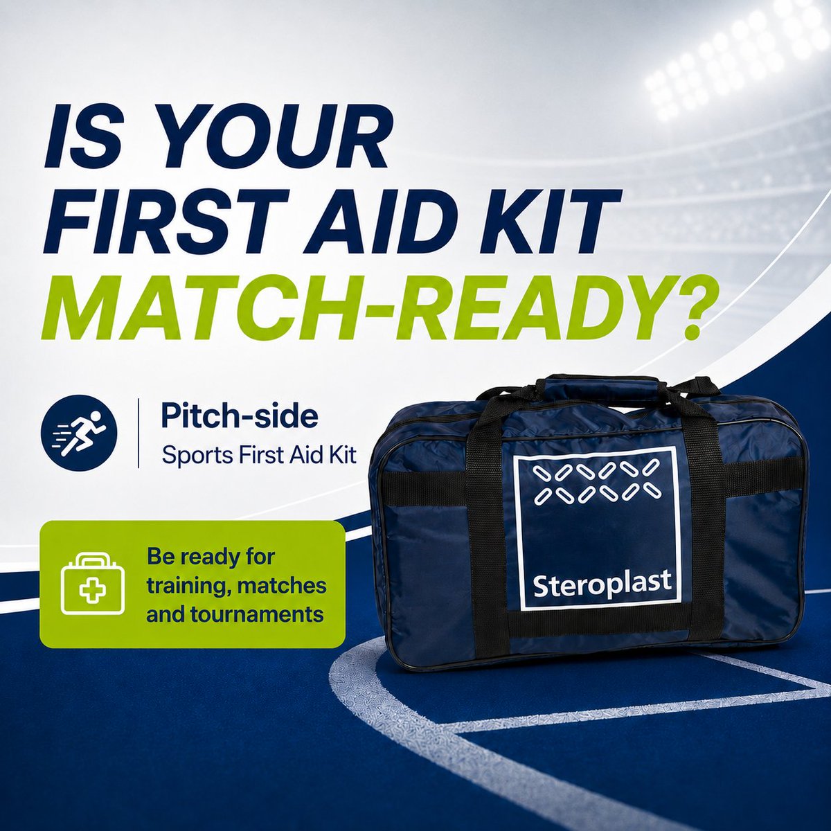 Steroplast's tweet photo. Sport is taking centre stage this summer. Is your club’s first-aid kit match-ready? 🏃‍♀️🏀

Our Pitch Side Sports First Aid Kit contains 80+ essentials for training, matches and tournaments.

Save 25% until 31st July: https://t.co/IHSrPsyStI https://t.co/hFQJEDeDRE