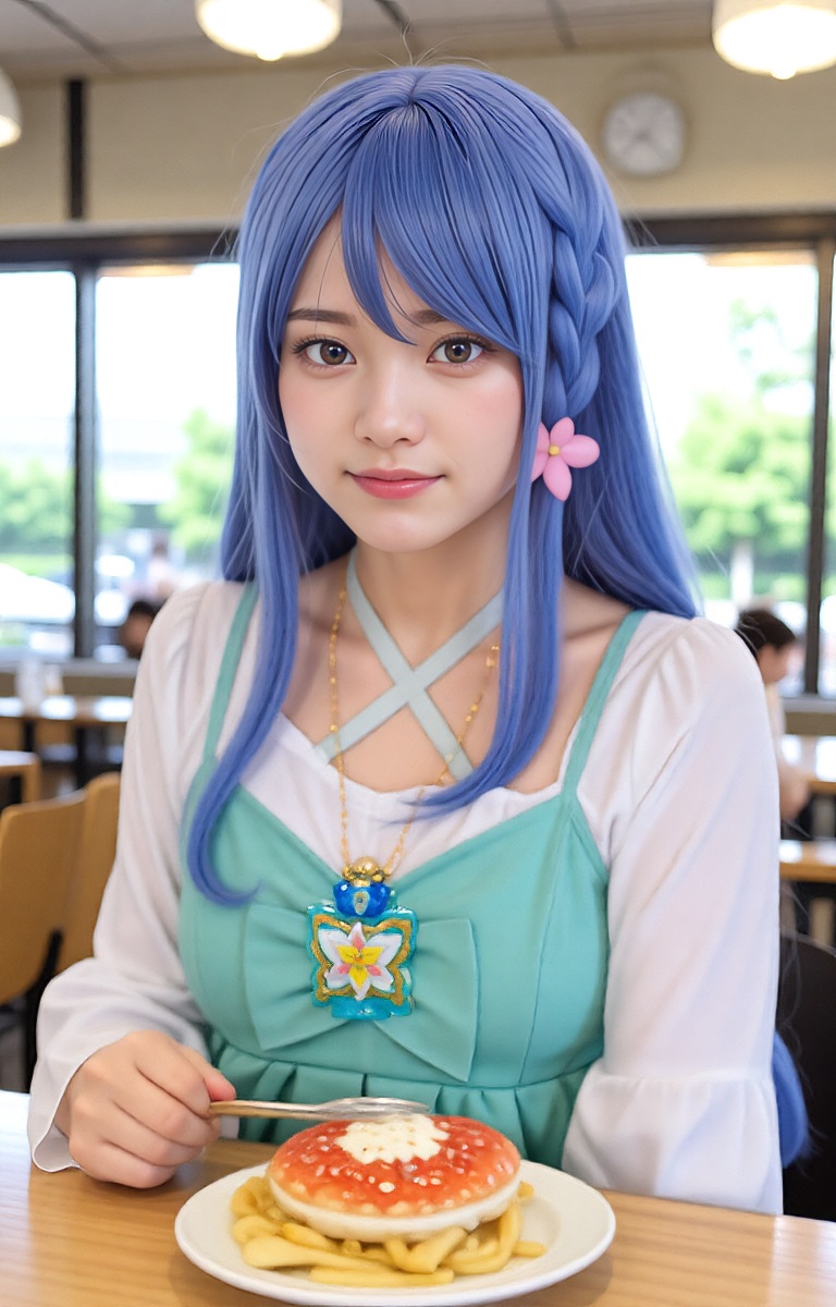 ai_douga_lab's tweet photo. 昨日の #帆羽くれあ さんのポストが、結構観て貰えたので、私服も作ってみました

このクロスネックは���に着たキャミソールのストラップでしょうか？ ドキドキしますね♡

誕生日までには #キュアエクレール もお見せしたいので、フォローして待ってもらえたら嬉しいです
#AIコスプレ #二次創作 https://t.co/9cskcXaDxj