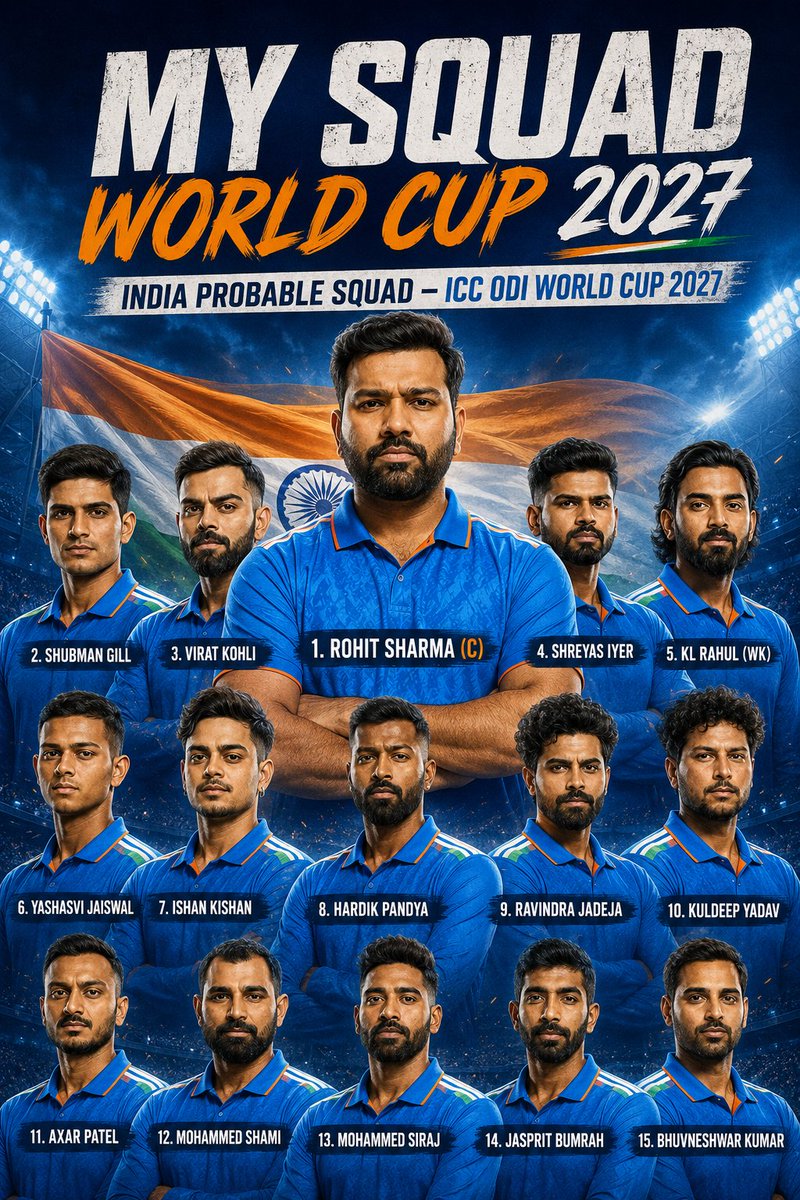 TheWicketMetric's tweet photo. That's My indian squad for wc 2027

Rate it in comments (?/10)

#worldcup2027 #2027wc #rohitsharma #viratkohli https://t.co/8jK7kX8D8j