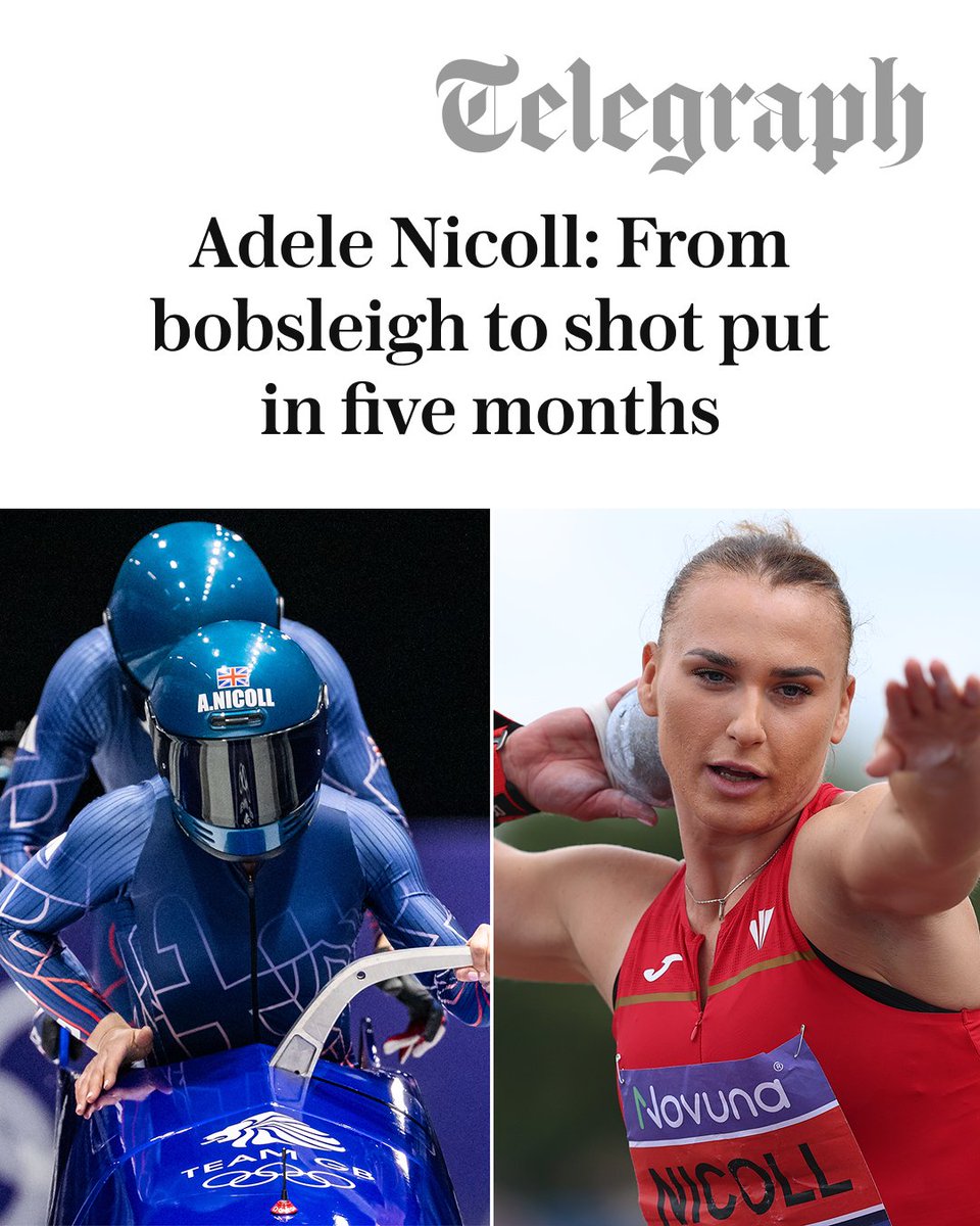 WomensSport's tweet photo. The Winter Olympics was not enough for @adelenicoll in 2026... She’s now taking on the Commonwealth Games:

🔄️ Switching between shot put and bobsleigh
🙈 An embarrassing moment with Tyson Gay
🥂 Who makes her dream dinner line-up

Read the Q&amp;A here ⬇️
https://t.co/1G2VTDnaUA https://t.co/xfjeNluovB