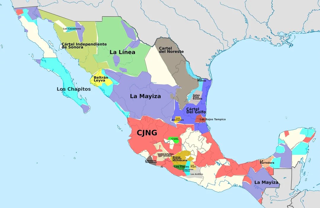 TheGlobal_Index's tweet photo. 🇲🇽 Mexico drug Cartel territory as 2026. https://t.co/LadseZMqZl