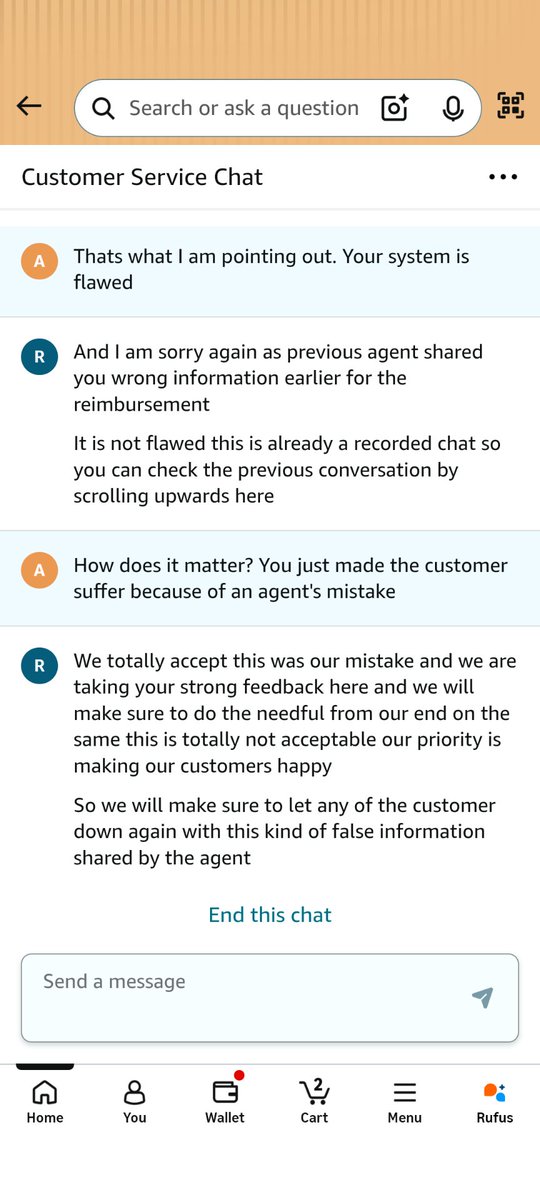 Ank17gupta's tweet photo. @AmazonHelp Here the @amazon @amazonIN @AmazonHelp executive himself agrees it's a mistake at the agent's end. Then why are you making the customer pay for it? https://t.co/SUDTvUN1wY