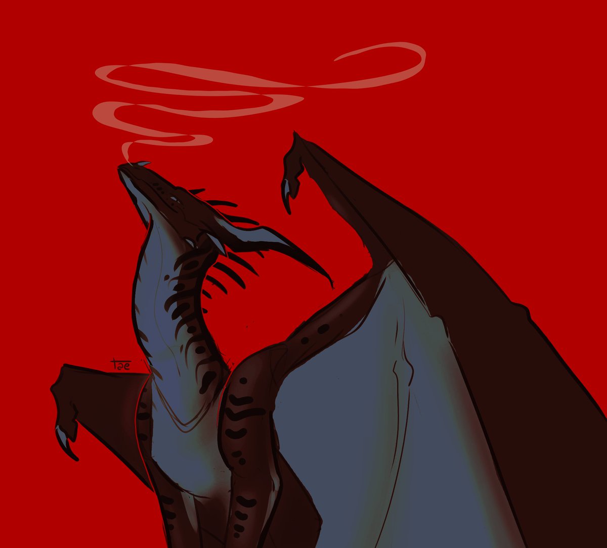 taegvuu's tweet photo. it was supposed to be a skywing with melanism but i got carried away
#wof #wingsoffire https://t.co/XEuKlY2k0r