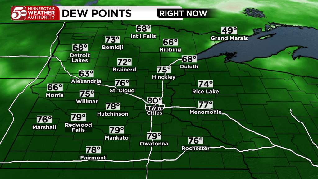 ChrisEgertKSTP's tweet photo. Not so fun fact: this is the highest dew point MSP has had in 15 years.  Good luck out there. https://t.co/ohmXROEFhW