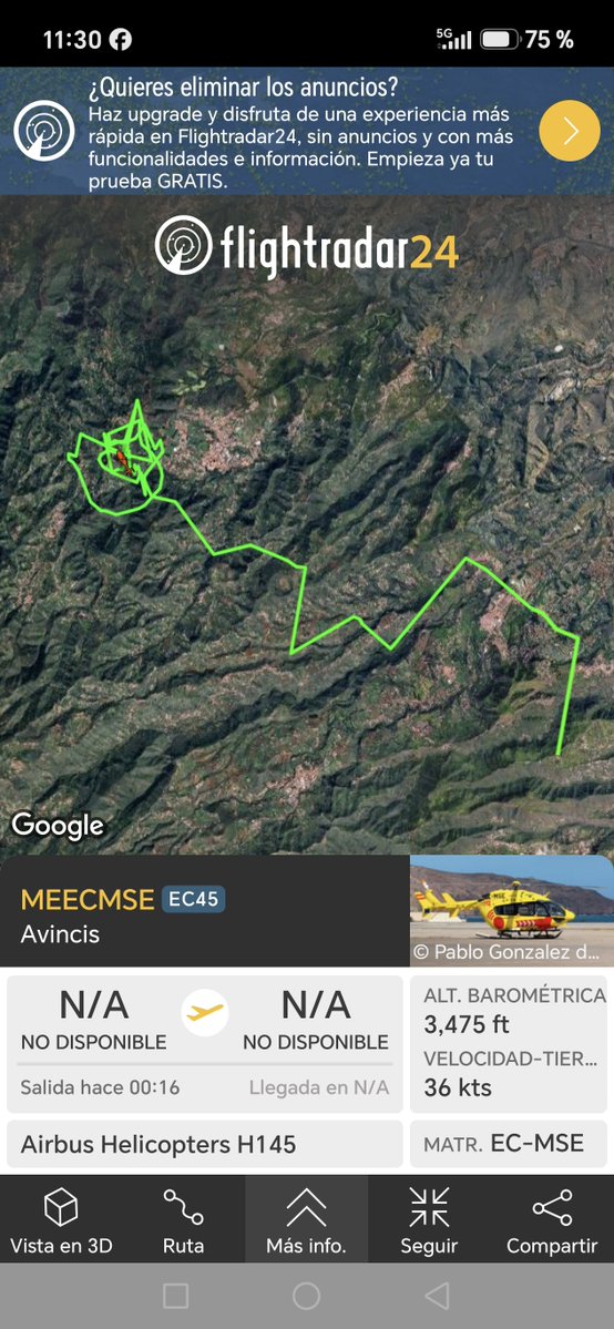 Vidacha1983's tweet photo. La última vez que vi y oí un helicóptero 🚁 del @112canarias encima de Teror al día siguiente fue el incendio de Cazadores.... https://t.co/e6i797gXi4