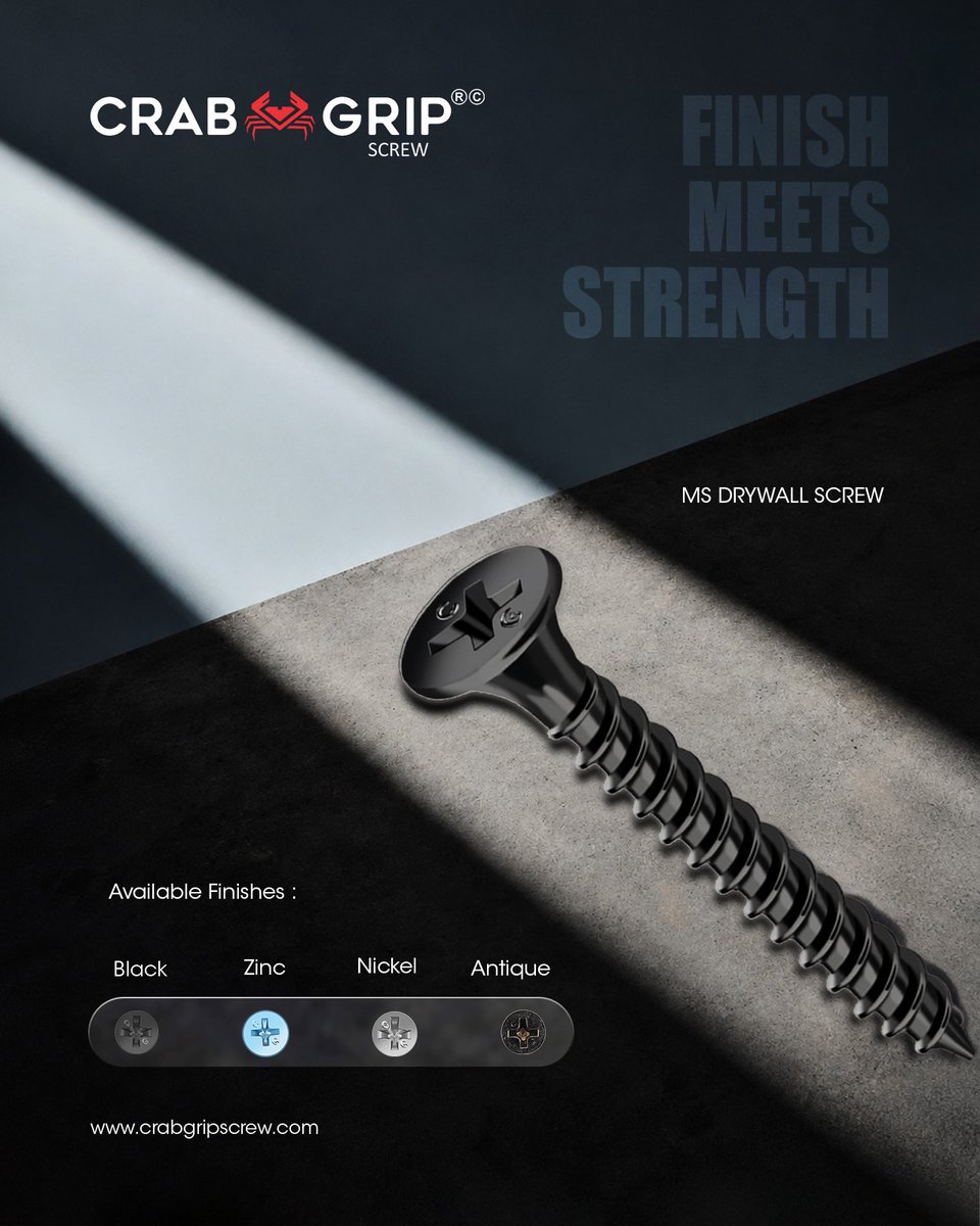 ibais_wooden's tweet photo. CRAB 🦀 GRIP SCREW

INDIA's most trusted screw brand since 1989

MS Drywall Screw

For inquiry via WhatsApp click:  https://t.co/XgPDGSvG0T

CRAB GRIP LIMITED [Rajkot]
Customer Care No.: +91 99099 97000
#drywallscrew #msscrew #ssscrew #screw
.
@ibais_wooden 
@crabgripscrew https://t.co/Te0UVI9TzQ