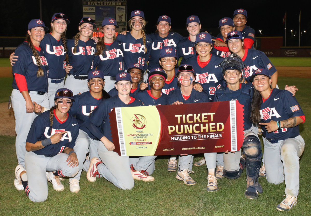 WBSCPresident's tweet photo. Congratulations to USA, Australia and Canada on booking their places at the WBSC Women's Baseball World Cup Finals 2027 in Rockford.
We look forward to seeing which other three teams will advance from Group Tainan next month.
#BaseballWorldCupW https://t.co/c3IOmGgokJ