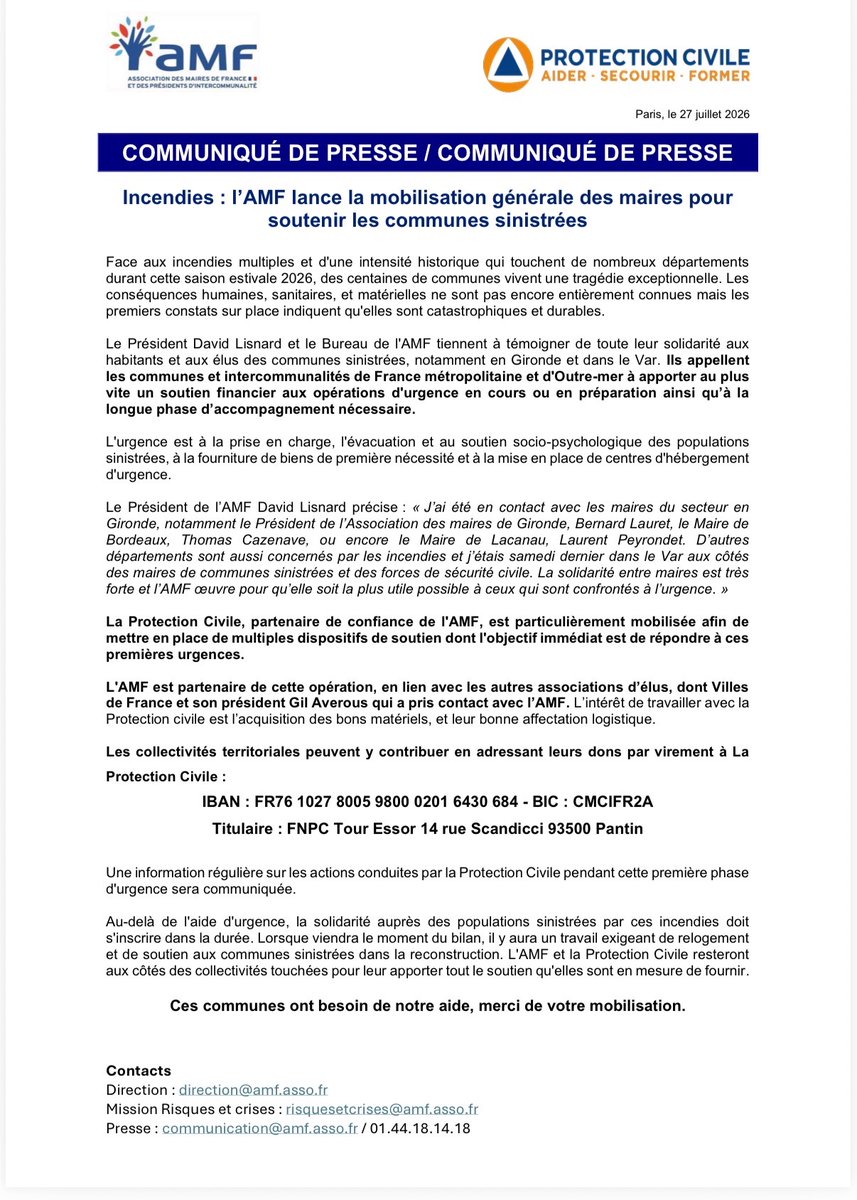 LudovicRochette's tweet photo. J’ai personnellement assuré mes collègues présidents des associations des maires de Gironde et des Landes de la solidarité des maires et présidents d’intercommunalité de la Côte-d’Or. @PresidentAmf 
Information importante de @l_amf  : 
⬇️⬇️⬇️ https://t.co/oAgIROaF0b