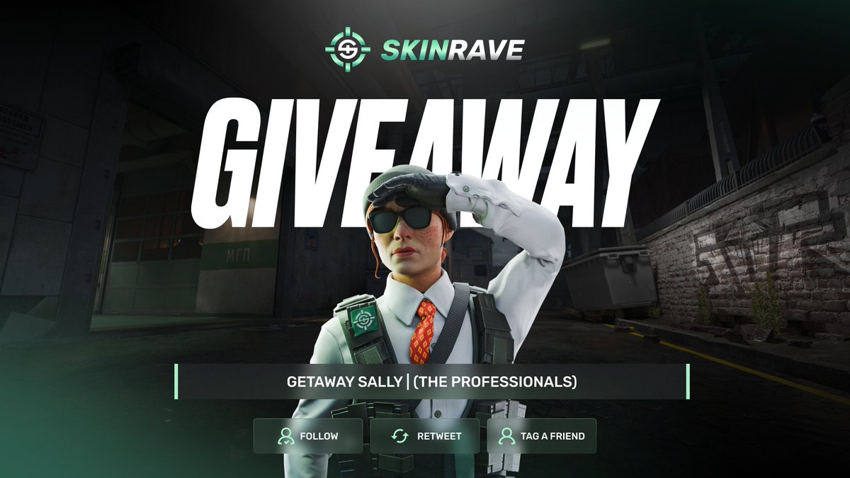 skinravegg's tweet photo. 🎁GETAWAY SALLY | (THE PROFESSIONALS)

✅ To enter:
1️⃣ Follow + Retweet
2️⃣ Comment your SkinRave ID
3️⃣ Tag a Friend

🗓️ Winner will be picked live on kick this Saturday 5PM GMT!
📺 https://t.co/kKup7GEfi0
💵 Good Luck!

#CS2 #CSGOGiveaway https://t.co/jpKiFxsTyw