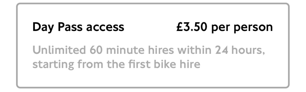 sezertunca's tweet photo. @MurrayHillGuy1 This is what you get in London, £3.5 for 24 hours. You can even drop the bike and re-pick and won’t be recharged. https://t.co/iRT7GEp19h