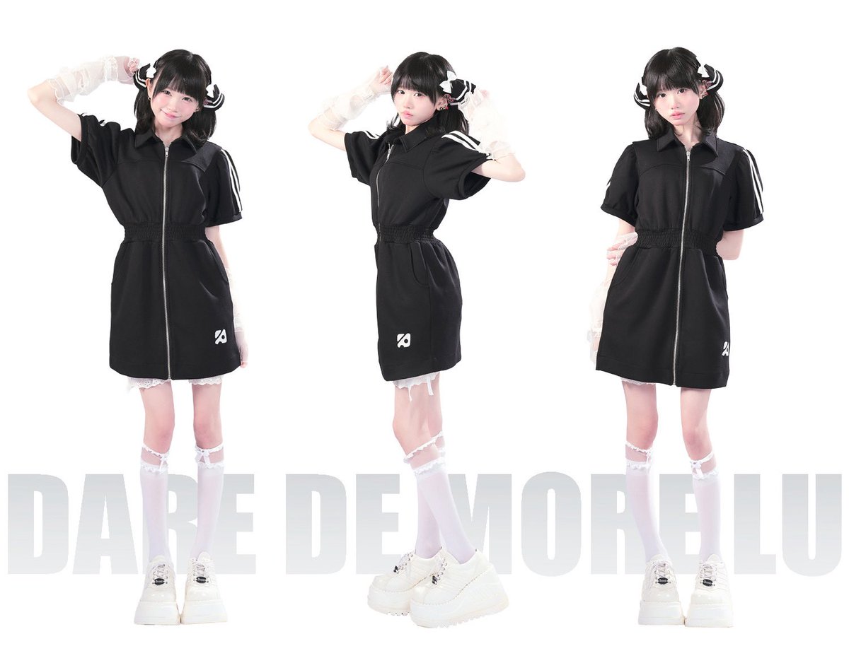 ダレデモレルワンピース半袖mini ver.×ふりふりドロワーズのモデル着用