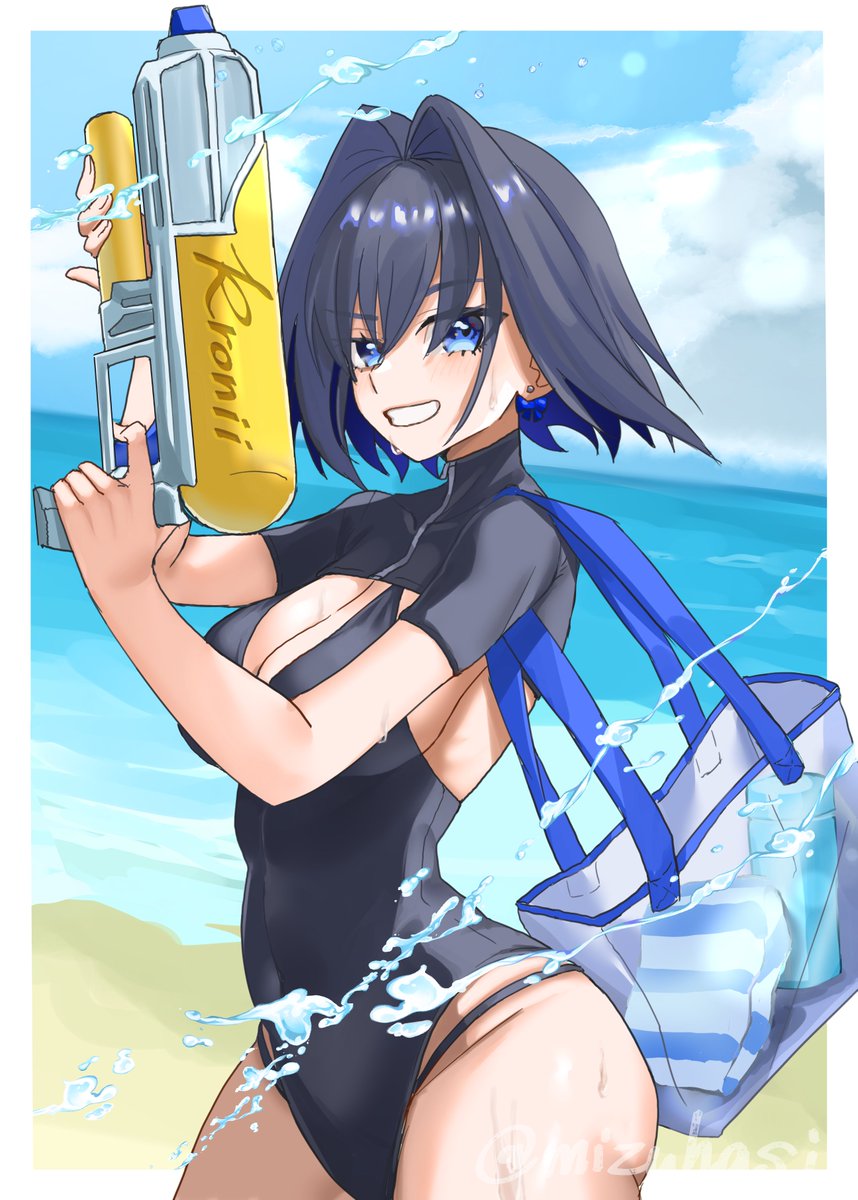 mizuhasi's tweet photo. Summer Kronii💙💦 #kronillust https://t.co/qVicv8wuLj