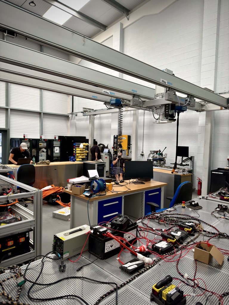 ahmedshubber25's tweet photo. Lumina’s new vehicle controls test & validation center.

Equipped with millions in advanced 

-high/low-voltage power supplies
-thermal testing systems
-acoustics equipment 
-frequency generators 
-assembly lifts 
-metal working equipment

And much more,

This facility gives our teams the capabilities to test and validate every battery pack, hydraulic power unit and cooling systems with rigorous, automotive-grade testing before it is approved for production and ultimately deployed in the field.