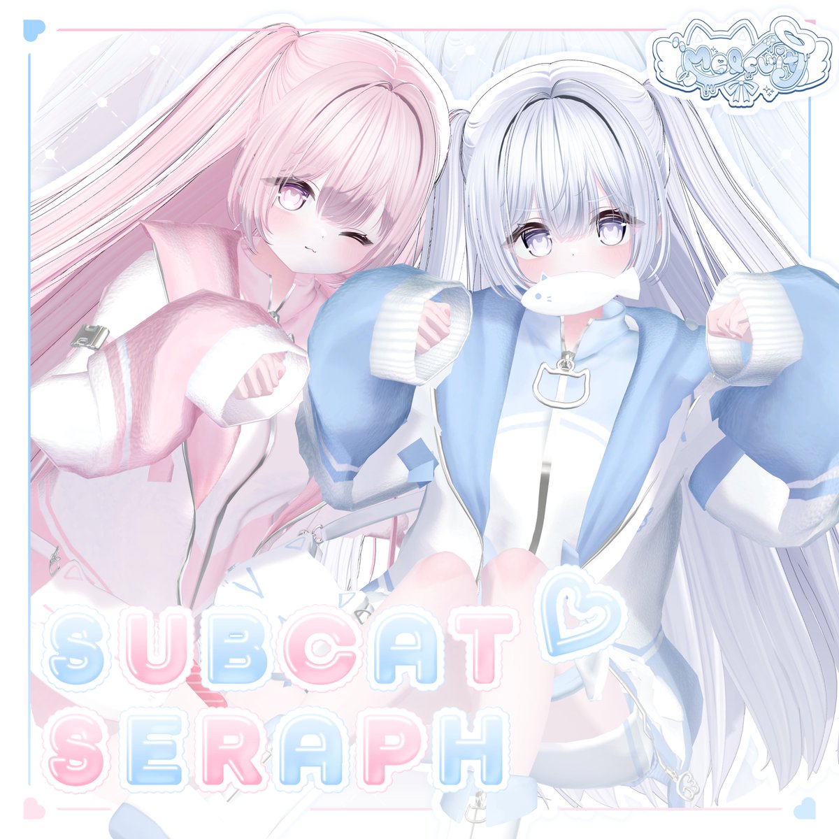 melcuit's tweet photo. 🤍Melcuit新作3D衣装🤍
『Subcat Seraph』が本日発売開始！

🎁フォロー＆この投稿をRTで、抽選で5名様に本商品をプレゼント！

💉応募期間
7/27 ～ 8/10
💉当選発表
8/11

さらに、BOOTHの「スキ♡」500件達成で、対応アバターを追加予定
フルセットをご購入いただいた方には、おまけとして猫耳の生えたお魚が付属します🐟

商品リンクは▼のURLから

ぜひご参加ください ୨୧
#VRChat #booth_pm