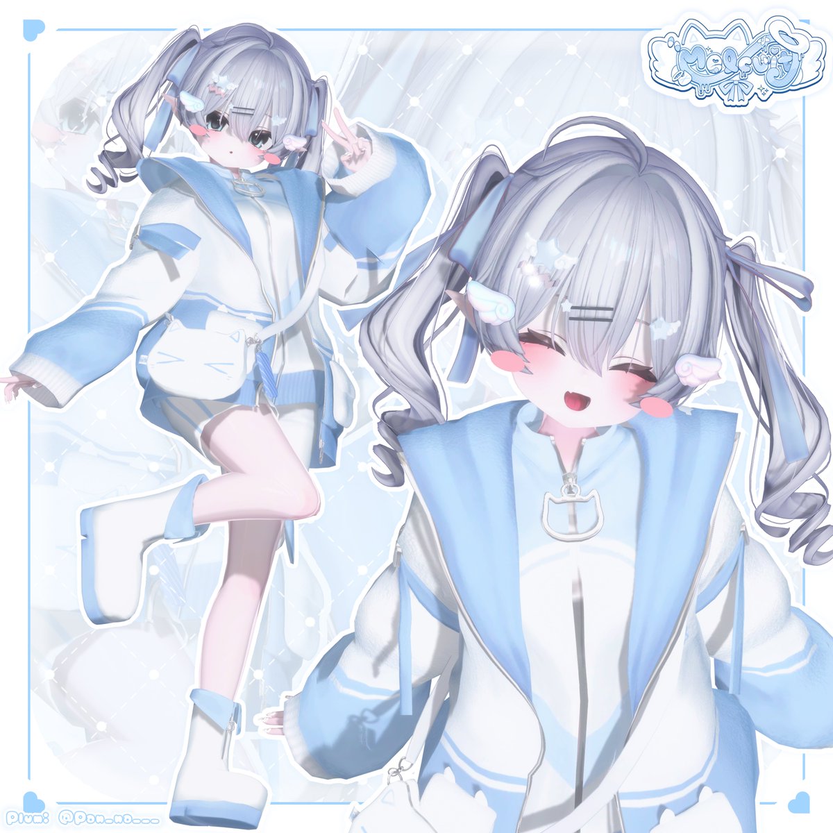 melcuit's tweet photo. 🤍Melcuit新作3D衣装🤍
『Subcat Seraph』が本日発売開始！

🎁フォロー＆この投稿をRTで、抽選で5名様に本商品をプレゼント！

💉応募期間
7/27 ～ 8/10
💉当選発表
8/11

さらに、BOOTHの「スキ♡」500件達成で、対応アバターを追加予定
フルセットをご購入いただいた方には、おまけとして猫耳の生えたお魚が付属します🐟

商品リンクは▼のURLから

ぜひご参加ください ୨୧
#VRChat #booth_pm