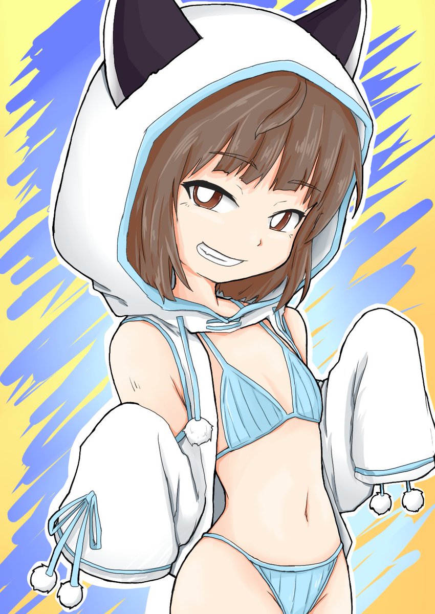 w2zEF99hZmxRRCi's tweet photo. きりたんの水着姿ですわ〜ほぼスク水しか描かないから挑戦したやつ https://t.co/Q9k2DvyVpj