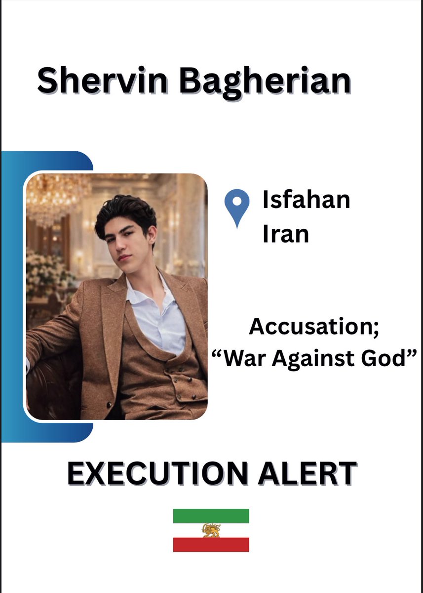 DGascoign3's tweet photo. 🚨 URGENT: 18-year-old Shervin Bagherian from Isfahan faces imminent execution under the fabricated charge of "War Against God" in connection with the Alikhani Square case . We call upon the international community and human rights organizations to intervene immediately #IranMassacre‌