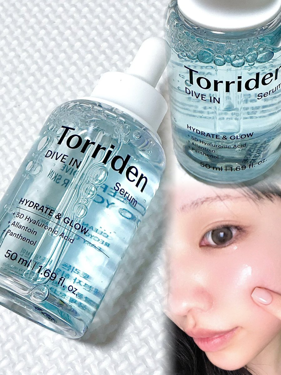wdinymng's tweet photo. Torriden の乾燥肌にアプローチするマルチケア水分セラム🩵
べたつきにくくて爽やかな夏でも使いやすいウォーターセラムテクスチャー✨【PR】

エアコンに一日中あたってる乾燥した肌に使いたいセラム♡

◯Torriden独自開発の「5Dヒアルロン酸*¹」× 「高機能保湿」
◯2倍強化した低分子ヒアルロン酸*²」が、角質層までうるおいを届ける“インナーモイスチャーケア”

*¹ ヒアルロン酸Na、加水分解ヒアルロン酸、ヒアルロン酸クロスポリマーNa、加水分解ヒアルロン酸Na、アセチルヒアルロン酸Na（すべて保湿成分）*² 保湿成分（1,000ppm／従来品比2倍）

@torriden_jp