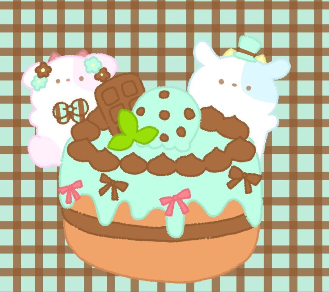 eyuyu_studio's tweet photo. 今日も一日お疲れ様でした☕

夜のおやつに、チョコミントのアイスケーキはいかがですか？🌿🍫

#イラスト #ゆるいイラスト https://t.co/PLBqsoB3dX