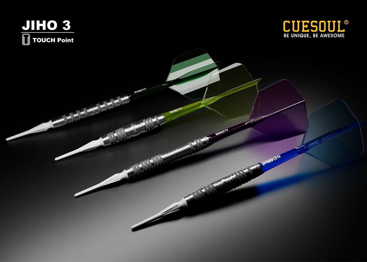 CUESOUL2014's tweet photo. The New JIHO 3 Series.
MATCH Point- for players who play with steel tip only.
OTO Point -for players who play with both steel tip and soft tip.
TOUCH Point-for players who play with soft tip mostly.

Find your perfect match and elevate your throw. https://t.co/CkMrdQ9gkP