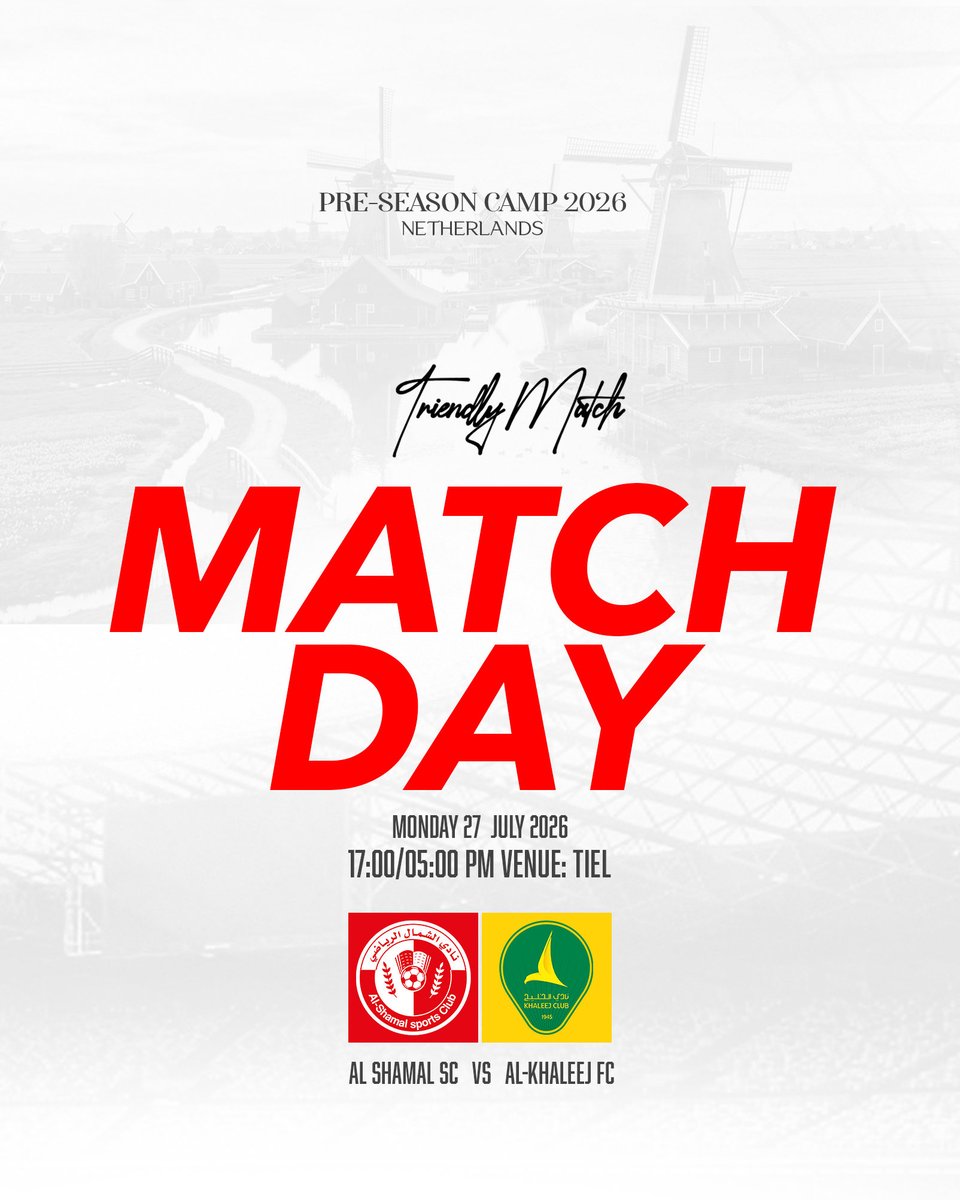 alshamal_club's tweet photo. يوم المباراة | Match Day https://t.co/MARm3z88Fk