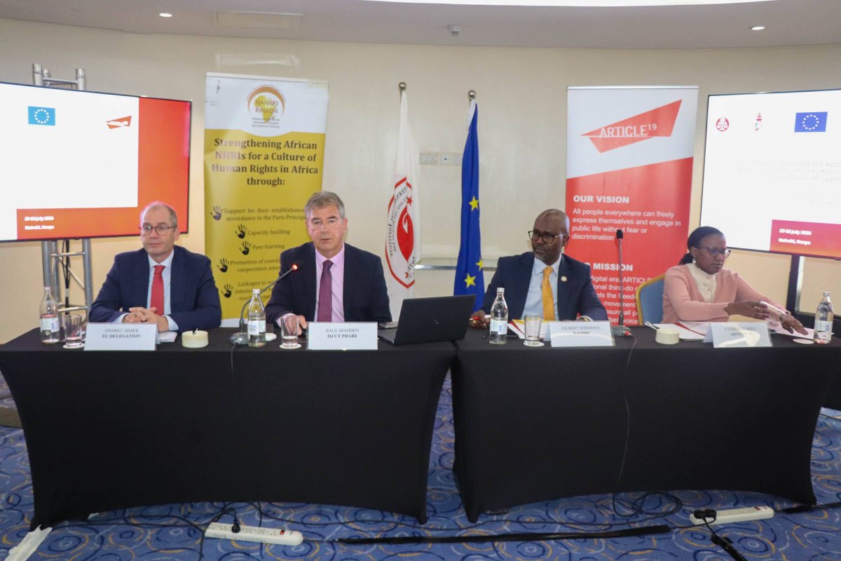 iijmalta's tweet photo. The opening featured Mr. Ondrej Simek, Deputy Head of Delegation and Deputy Ambassador of the European Union to Kenya; Mr. Gilbert Sebihogo, Executive Director of the Network of African National Human Rights Institutions @NANHRI40 ; Ms. Catherine Mbui, Civic Space Advocate, Article 19 Eastern Africa Office @article19eafric; and Mr. Paul Madden, CT PHARE Project Lead, IIJ. 3/3