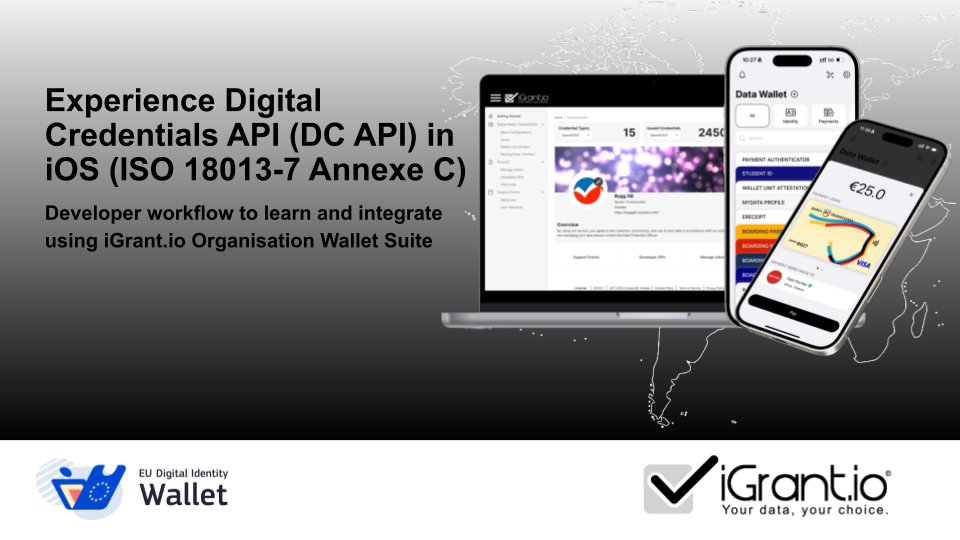 IgrantIo's tweet photo. 🍎 We’ve updated our DC API implementation to the latest W3C draft, bringing browser-based credential verification to iOS, making the flow phishing-resistant by design.

▶️ Watch: https://t.co/H9fmLhRJ3L 

#DCAPI #EUDIWallet #mdoc #credentials https://t.co/Tef5rYPC26