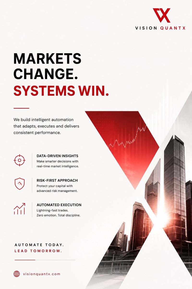 VisionQuantX's tweet photo. Less monitoring. More results.
#tradesmarter #visionquantx #automatedtrading #savetime #trade https://t.co/hdTLiDRrUv