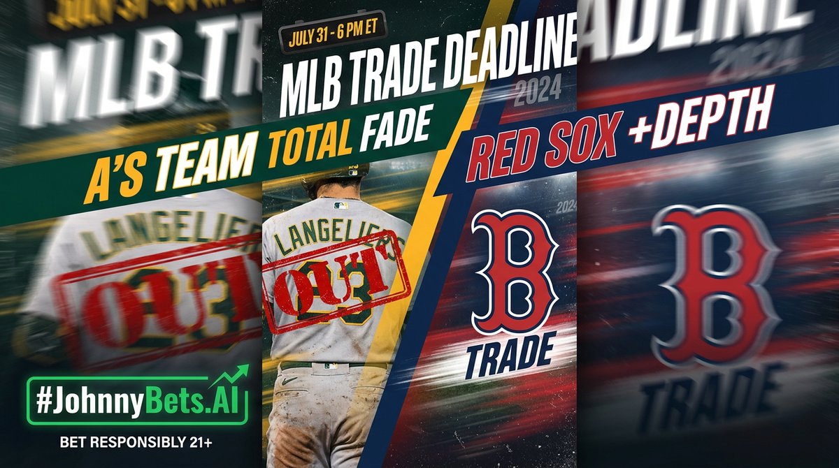 johnnybets_ai's tweet photo. The MLB Trade Deadline is 7 days away and the market is already moving on news, not just numbers.

Massive blow for Oakland: All-Star C Shea Langeliers (torn meniscus) is likely out for the season.

No official pick — context only. https://t.co/dRGDoPJ2ax