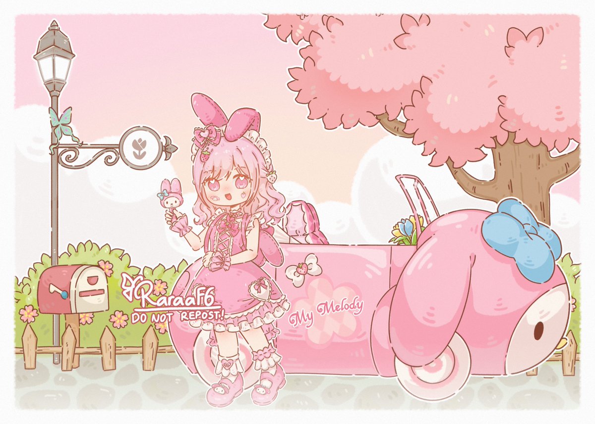 RaraaF6's tweet photo. Sunset walk with My melody car🩷

#Talia #OC #Heartopia https://t.co/zxwseo85qq