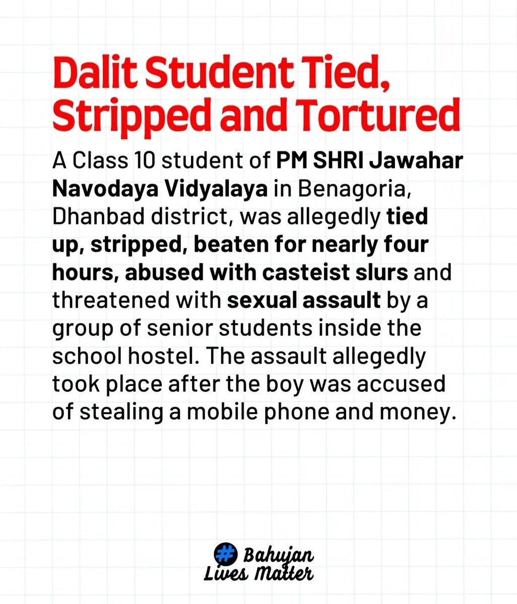 puspailuvtears's tweet photo. "Harijan badh-likhkar kya Ambedkar banega" was said to a 16 y/o boy as he was stripped, beaten for 4 hours, and abused with casteist slurs. Reported yesterday. Fuck you &amp; your 'anti-reservation movement' when this age-old abuse, depravity, dehumanization refuses to cease to exist https://t.co/aF65lXwEtf
