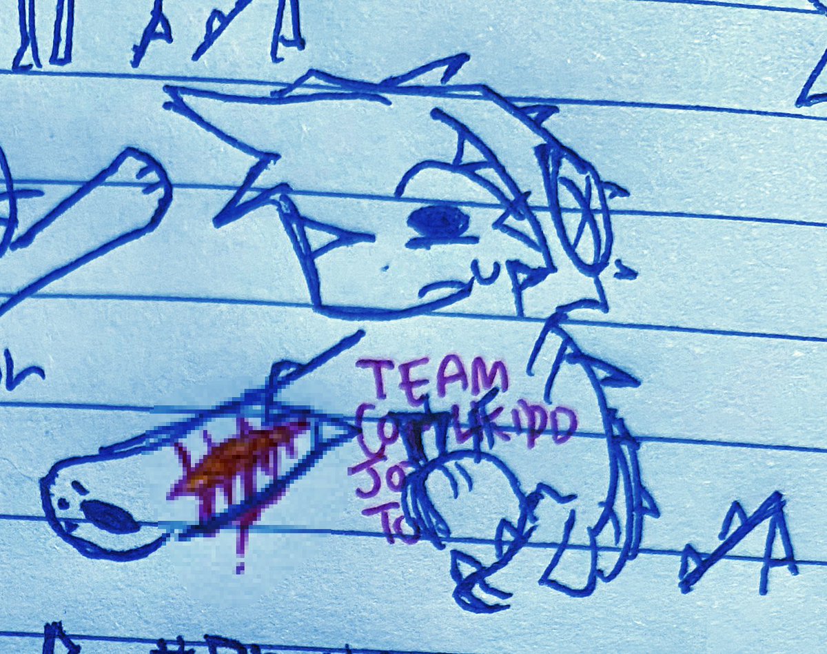 Encyture's tweet photo. really wanted to cut in school today but couldn’t (╥﹏╥) so drew my coolkidd kinsona to cope https://t.co/e2erh0EqYn