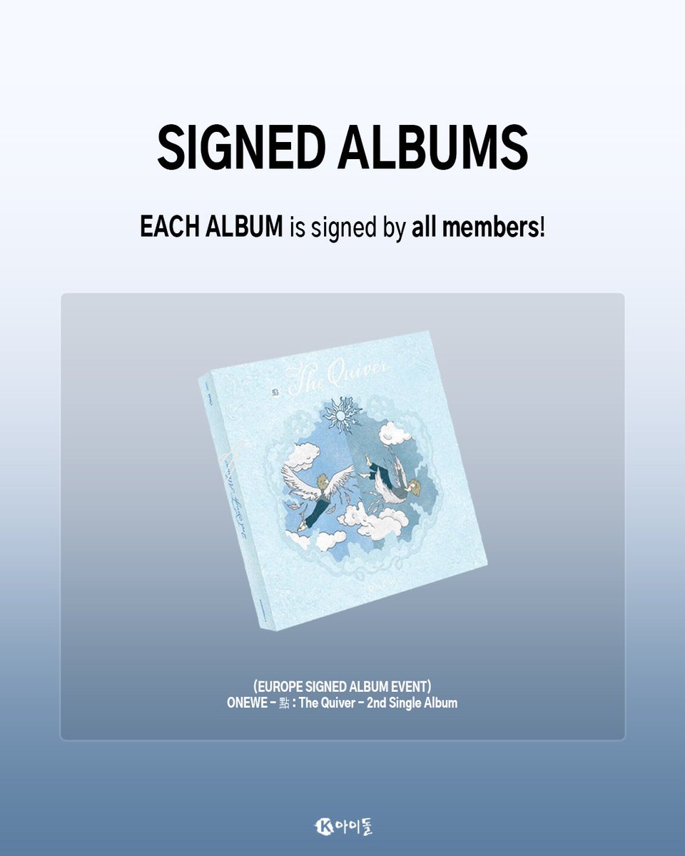 kidol_official's tweet photo. WEVE~ Our offline sales for our @official_ONEWE! EUROPE SIGNED ALBUM event are coming to your favourite K-pop stores SOON! 🩵✨

Sales start: July 29th, 2026 until sold out! https://t.co/mjNN5e5Ri0
