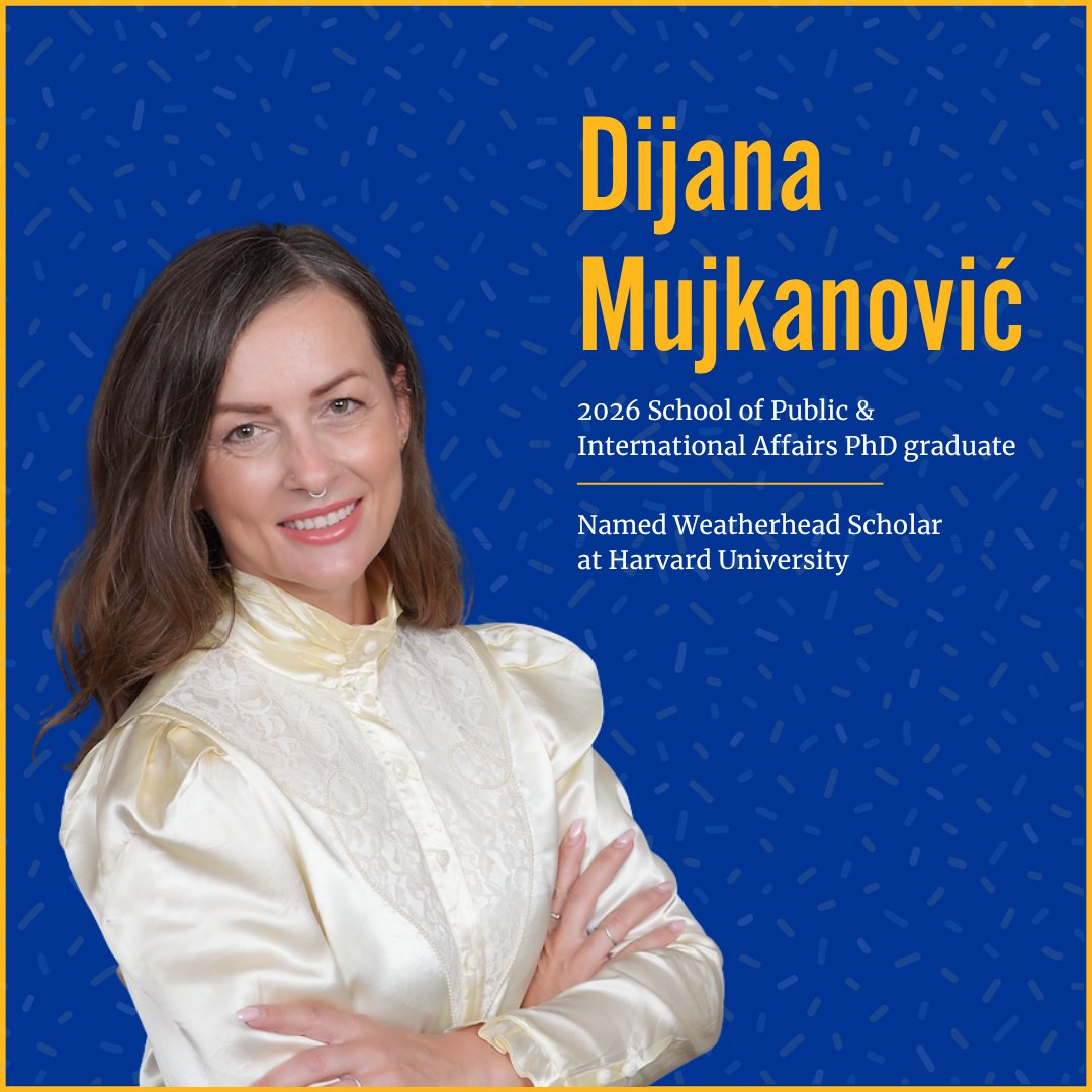 PittGradStudies's tweet photo. Congratulations to Dijana Mujkanović, a 2026 PhD graduate and a Spring 2025 Provost’s Dissertation Completion fellow, who was named a Raphael Morrison Dorman Memorial Postdoctoral Fellow at Harvard's Weatherhead Center for International Affairs. #H2P https://t.co/8G2KOugx1R
