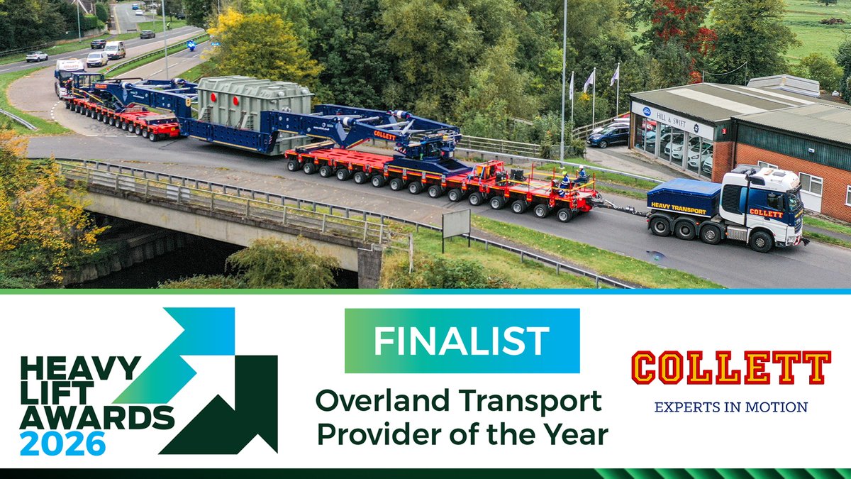 CollettLtd's tweet photo. Collett has been shortlisted as a finalist in the Overland Transport Provider of the Year category at the 2026 Heavy Lift Awards.

We are proud to be recognised alongside leading names across the industry, reflecting the expertiseour team brings to every project. https://t.co/9lyLcPZ8zA
