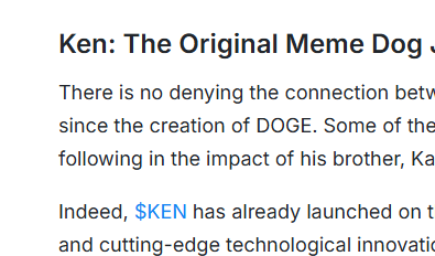 ForestManSol555's tweet photo. KEN at 45k has an actual og.

If you go on https://t.co/yKFhI6LY0n scroll down and click on KEN blue hyperlink it opens dexscreener to the actual coin.

KENMdm22KMgjgGhQ19yLtsLD4vaheJBmg3v9KwuFnM3 https://t.co/Piwu8xMAUu