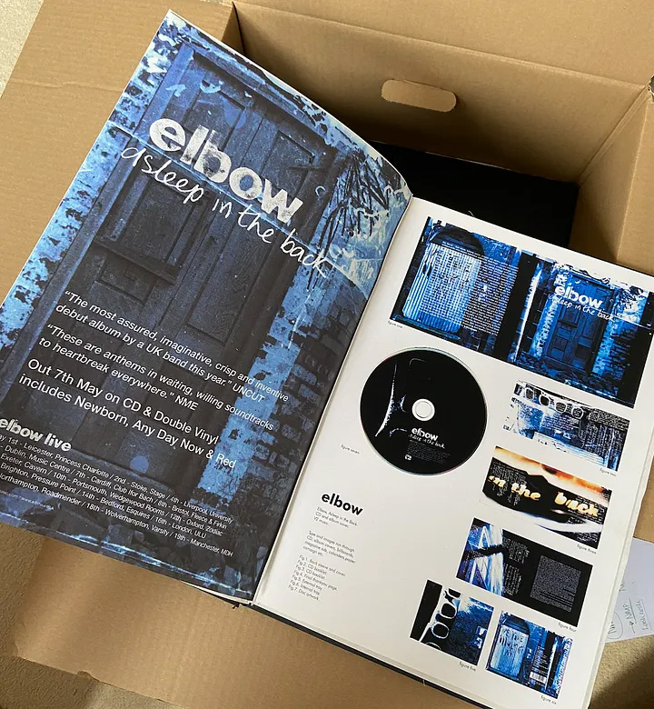 Elbow's tweet photo. Ever wondered how the artwork for 'Asleep In The Back' came together?

To mark the album's 25th anniversary, designer Tash Willcocks has shared the story behind the cover, the hand-printed logo, the photography and the creative process that helped shape one of the band's most recognisable sleeves.

Read it here: https://t.co/lEMKYH0M8D

#Asleep25