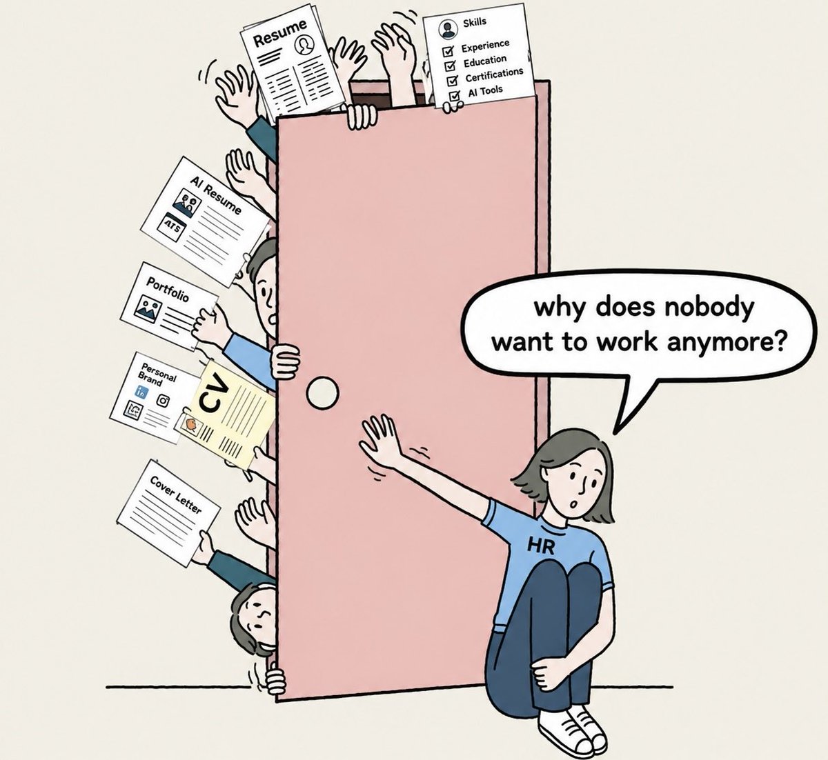 ConsoomerLs's tweet photo. The 2026 job market in a nutshell. https://t.co/6IcYArJCUl