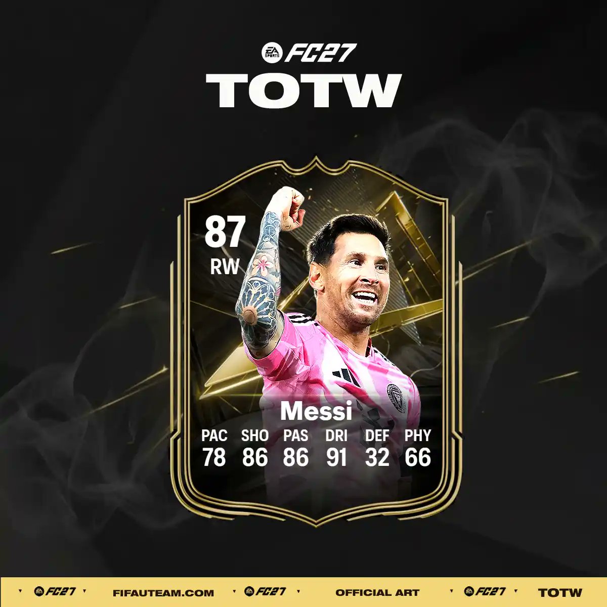 FIFAUTeam's tweet photo. 🚨 OFFICIAL TOTW Card Art #FC27 https://t.co/RkoUofWFFM