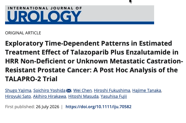 APCCC_Lugano's tweet photo. Exploratory Time-Dependent Patterns in Estimated Treatment Effect of Could the benefit of talazoparib + enzalutamide in advanced prostate cancer be changing over time?

Talazoparib Plus Enzalutamide in HRR Non-Deficient or Unknown Metastatic Castration-Resistant #ProstateCancer : A Post Hoc Analysis of the TALAPRO-2 Trial

A post hoc analysis of TALAPRO-2 explored whether talazoparib plus enzalutamide 💊  had time-dependent effects in patients without confirmed HRR deficiency. 

👉Reconstructed data showed no 🚫  statistically significant evidence of changing treatment effects over time for overall or radiographic progression-free survival. 

Exploratory interval analyses suggested possible variations in hazard ratios, but findings remain descriptive and hypothesis-generating, with caution needed when interpreting results in molecularly confirmed HRR-proficient disease.

👉 Link to article on first comment

@OncoAlert 🚨 
@Silke_Gillessen 
@AOmlin 
@ProfKHerrmann 
@weoncologists