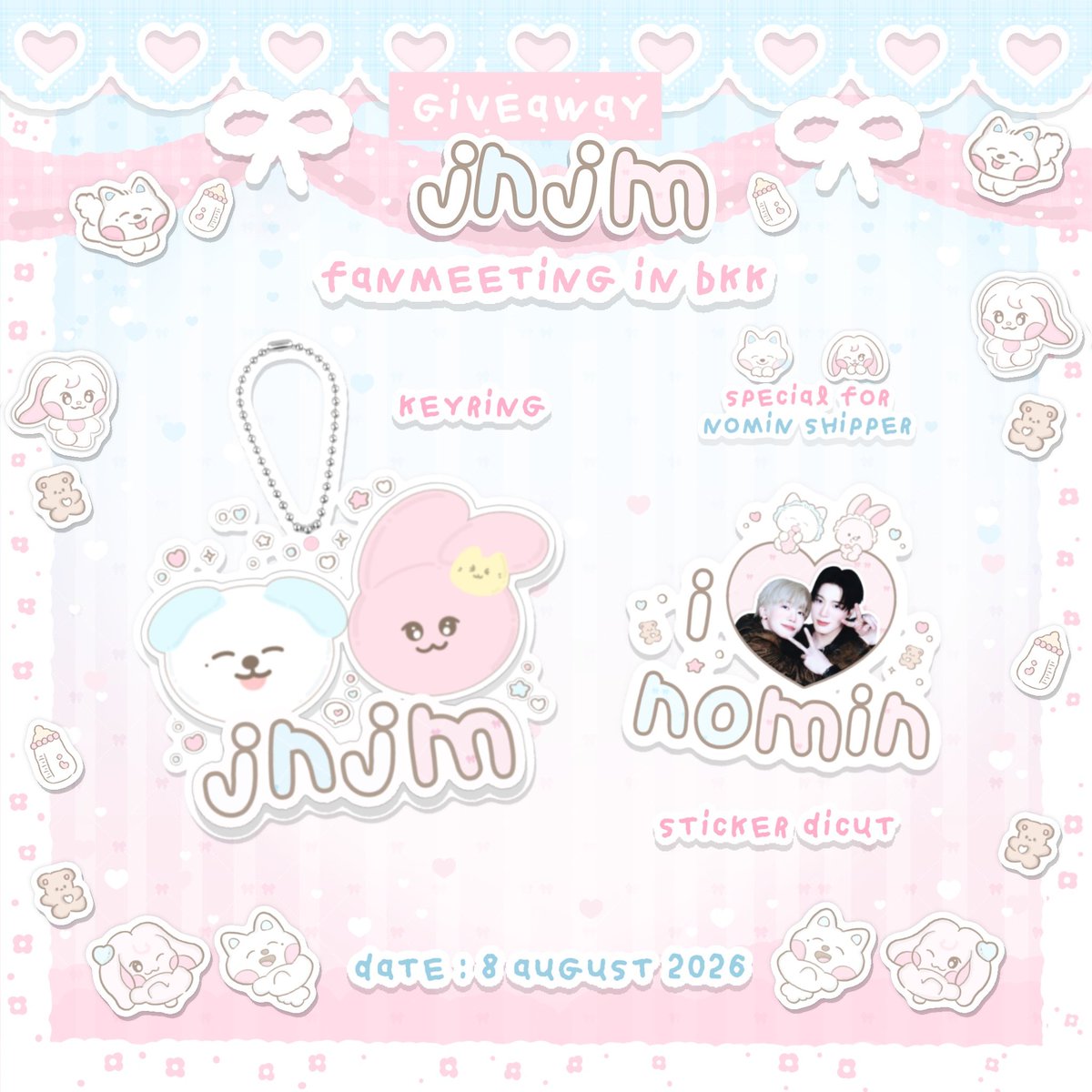 ylerost's tweet photo. pls kindly rt ♡

☆ giveaway jnjm fanmeeting tour duality ☆

𐙚 keyring 25 sets
 𐙚 stickers 25 sets

8 August, time : tba 
* rt &amp; show this tweet
exchange pls dm

#NCTJNJM_FANMEETING_TOUR
#NCTJNJM_FANMEETING_TOUR_DUALITY https://t.co/VWjLnyBBdy