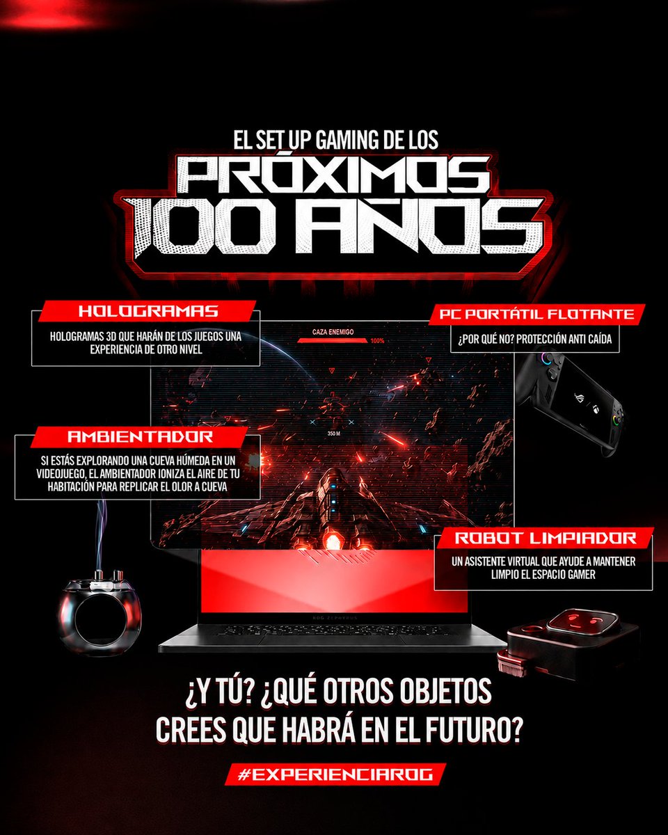 ASUSROGES's tweet photo. Hace 20 años imaginábamos cómo sería el futuro del gaming, hoy queremos saber cómo lo imaginas tú 😏

PCs flotantes, hologramas, robots que limpian el setup... ¿qué invento gamer añadirías a la lista? 👀👇

#ROG20 #ExperienciaROG #RepublicOfGamers https://t.co/r32dSjgmi5