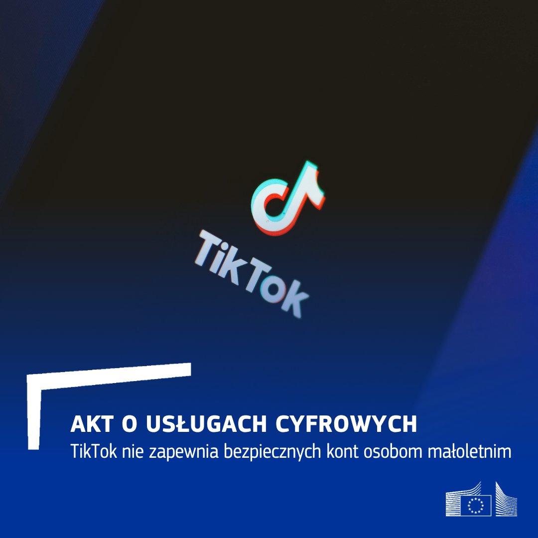 EUinWroclaw's tweet photo. Według wstępnych ustaleń TikTok naruszył Akt o usługach cyfrowych #DSA w związku z niezapewnieniem bezpiecznych kont osobom małoletnim

Poznaj szczegóły → https://t.co/Ame62KsUuU https://t.co/pXogBavzOw