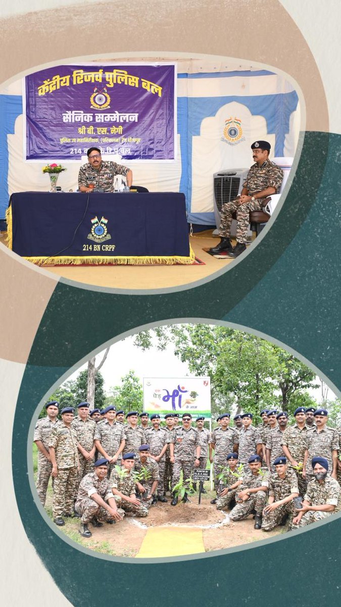DIGOPSBJPR's tweet photo. On the occasion of the 88th CRPF Raising Day, Sh BS Negi, DIG Ops Bijapur planted Saplings, paid tribute to the Martyrs, held a sainik Semmalan &amp; interacted with Jawans of 214 Bn &amp; reaffirm the pledge to serve with "Courage &amp; Commitment." @crpfindia @centralzonecrpf @cgsectorcrpf https://t.co/v0teKphULq